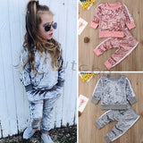 New Baby Girls Clothes Gold Velvet Long Sleeve Suit Boys Clothing 2pcs Kids Clothing  Toddler Winter Clothes Girls Fall Outfits